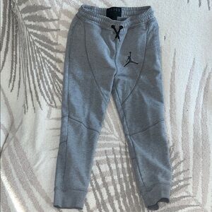 Jordan Gray Boys Jogger Pants with Black Logo